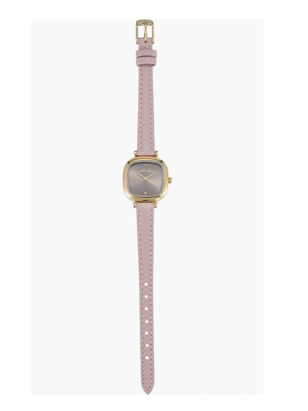 ✅NEW “Ettika” Gold-Tone Square Case Watch with Blush Leather Strap